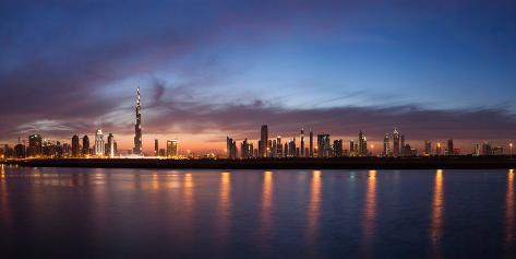 Photographic Print: City at the waterfront, Dubai, United Arab Emirates: 24x12in