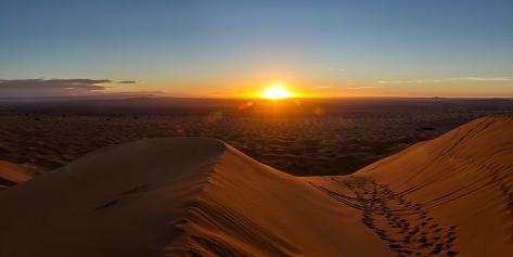 Photographic Print: High angle view of Sahara Desert, Morocco: 24x12in