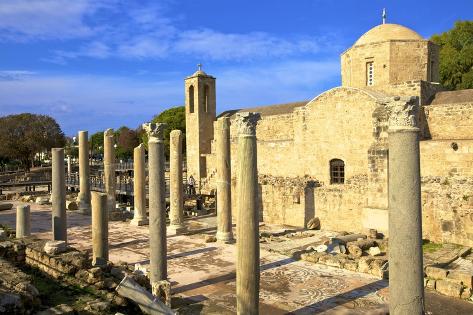 Photographic Print: The 12th century Stone Church of Agia Kyriaki, Paphos, Cyprus, Eastern Mediterranean, Europe by Neil Farrin: 24x16in