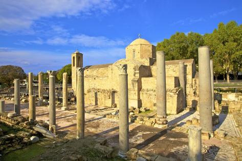 Photographic Print: The 12th century stone Church of Agia Kyriaki, Pathos, Cyprus, Eastern Mediterranean Sea, Europe by Neil Farrin: 24x16in