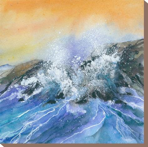 Stretched Canvas Print: Crashing Surf by Rachel McNaughton: 18x18in
