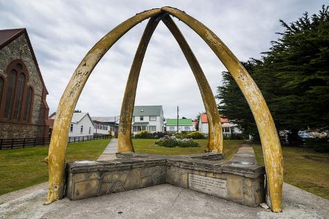 Photographic Print: Cathedral and Whalebone Arch, Stanley, capital of the Falkland Islands, South America by Michael Runkel: 36x24in