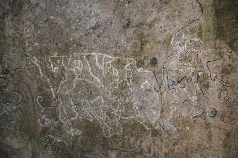 Photographic Print: La Piedra Pintada petroglyphs, El Valle de Anton, Panama, Central America by Michael Runkel: 36x24in