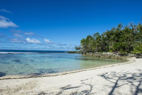 Photographic Print: White sand beach on the north coast of Efate, Vanuatu, Pacific by Michael Runkel: 36x24in