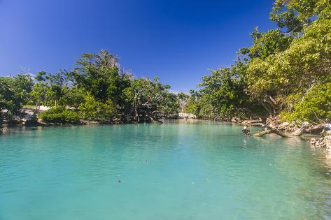 Photographic Print: Turquoise waters in the blue lagoon, Efate, Vanuatu, Pacific by Michael Runkel: 36x24in
