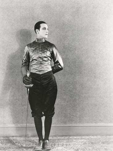 Photo: Swordsman Posing with Fencing Foil: 24x18in