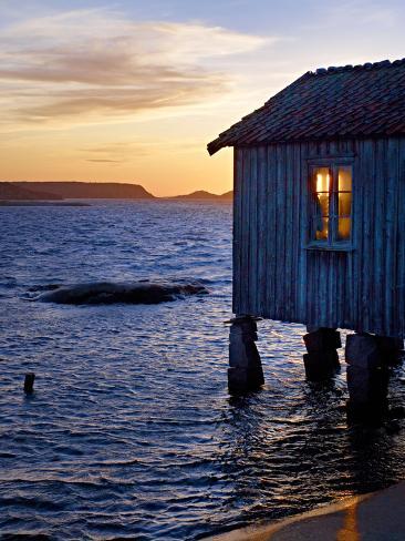 Photographic Print: Sweden, Bohus, West Coast, Old Fisherman's Cottage in Grebbestad by K. Schlierbach: 24x18in