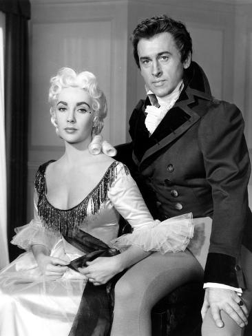 Photo: BEAU BRUMMELL, 1954 directed by CURTIS BERNHARDT Elizabeth Taylor and Stewart Granger (b/w photo) : 32x24in