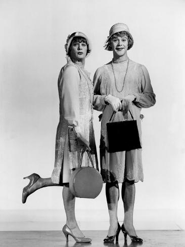 Photo: SOME LIKE IT HOT, 1958 directed by BILLY WILDER Tony Curtis and Jack Lemmon (photo): 32x24in