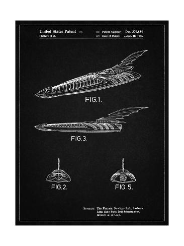 Giclee Print: PP483-Vintage Black Batman Forever Batboat Patent Poster by Cole Borders: 24x18in