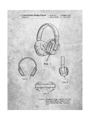Giclee Print: PP550-Slate Headphones Patent Poster by Cole Borders: 24x18in