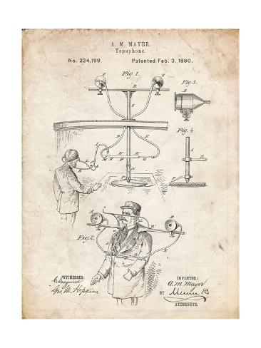 Giclee Print: PP642-Vintage Parchment Bowling Pin 1967 Patent Poster by Cole Borders: 24x18in