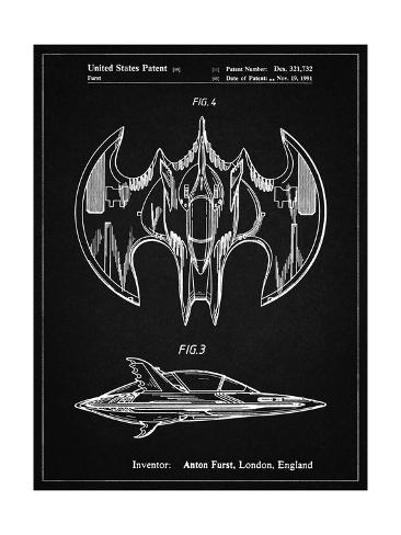 Giclee Print: PP719-Vintage Black Batman Batwing Poster by Cole Borders: 24x18in