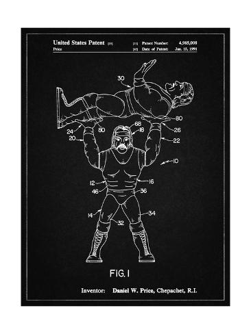 Giclee Print: PP885-Vintage Black Hulk Hogan Wrestling Action Figure Patent Poster by Cole Borders: 24x18in