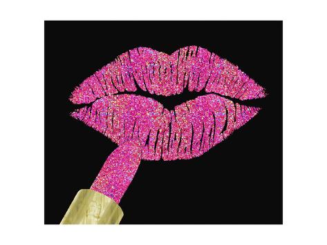 Giclee Print: Iridescent Glitter Kiss Hot Pink by Tina Lavoie: 24x18in