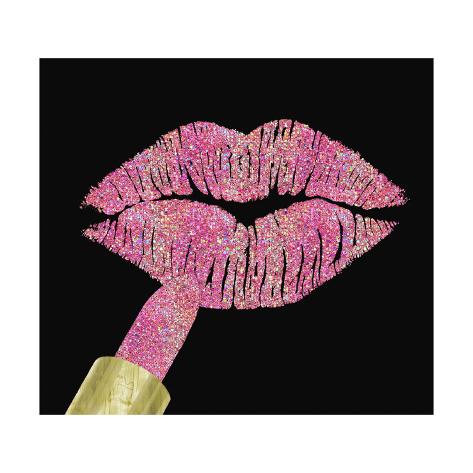 Giclee Print: Iridescent Glitter Kiss Pink by Tina Lavoie: 16x16in