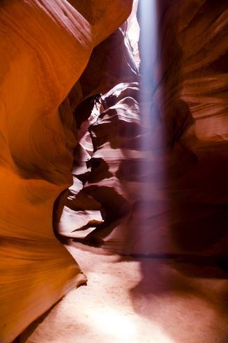 Premium Photographic Print: Page, Arizona. Upper Antelope Canyon. Ray of light streams down by Jolly Sienda: 36x24in
