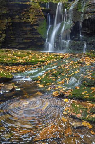 Premium Photographic Print: USA, West Virginia, Blackwater Falls State Park. Waterfall and whirlpool scenic. by Jaynes Gallery: 36x24in