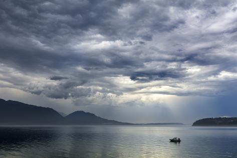 Photographic Print: USA, Washington State, Seabeck. Storm clouds over Hood Canal. by Jaynes Gallery: 36x24in