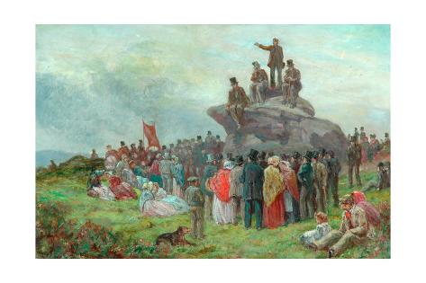 Giclee Print: A Chartist Meeting at Basin Stones, Todmorden, 1842 by Alfred Walter Bayes: 24x16in