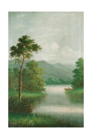 Giclee Print: Boat on the River, 1801 by George Cole: 24x16in