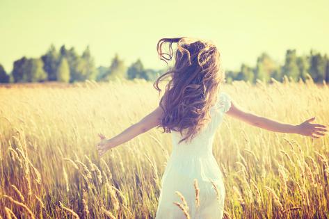 Photographic Print: Beauty Girl Outdoors Enjoying Nature by Subbotina Anna: 24x16in