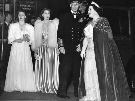 Photo: The Queen Mother with her family at Royal Command Performance by Associated Newspapers: 32x24in