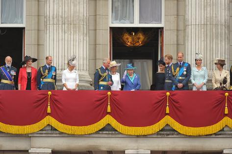 Photo: Queen Elizabeth II and the Royal family on the balcony of Buckingham Palace by Associated Newspapers: 36x24in