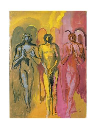 Giclee Print: Study of Angels, 1988 by Hans Feibusch: 32x24in