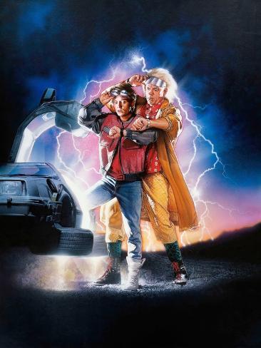 Photographic Print: CHRISTOPHER LLOYD; MICHAEL J. FOX. "BACK TO THE FUTURE PART II" [1989], directed by ROBERT ZEMEC...: 12x9in