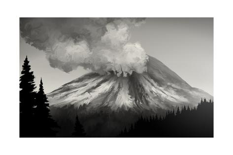 Art Print: Mt. St. Helens Eruption by anatomyofrockthe: 24x16in