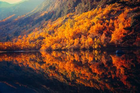 Photographic Print: Scenery of High Mountain with Lake and High Peak on A Clear Day by wanderer3: 24x16in