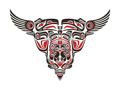 Art Print: Haida Style Tattoo Design Created With Animal Images by Arty: 24x18in