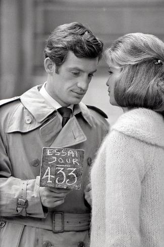 Photographic Print: Jean-Paul Belmondo and Alexandra Stewart by Luc Fournol: 12x8in