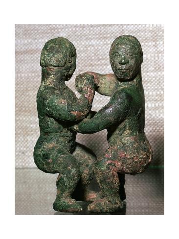 Giclee Print: Bronze figures of two wrestlers, Eastern Zhou Dynasty, China, c5th-4th Century BC: 24x18in