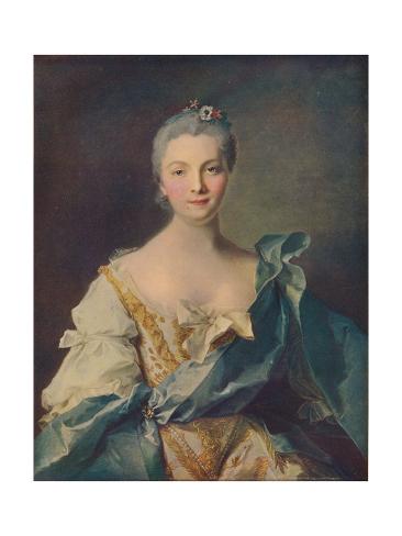Giclee Print: 'Portrait of a Young Woman, 18th century by Jean-Marc Nattier: 12x9in