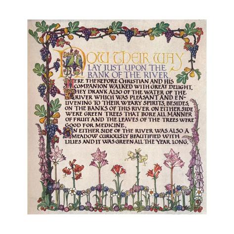 Giclee Print: 'Illuminated Text From The Pilgrim's progress', c1920 by Marta Bowerley: 16x16in