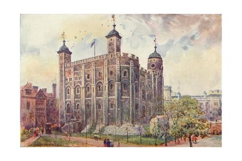 Giclee Print: The White Tower, Tower of London, 1906: 18x12in