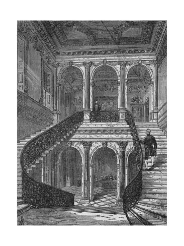 Giclee Print: The grand staircase, Chesterfield House, Mayfair, Westminster, London, c1875 (1878) : 12x9in