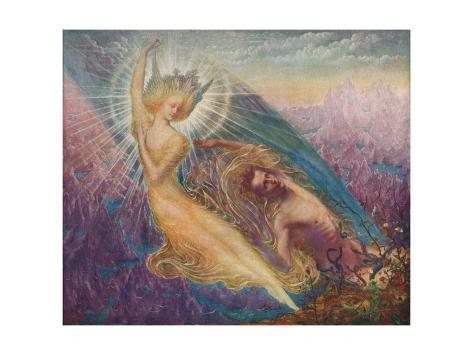 Giclee Print: 'The Angel of Splendours', c1894, (1911) by Jean Delville: 12x9in