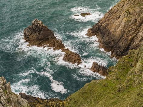 Photographic Print: Surf on the rocky north coast of Jersey by enricocacciafotografie: 12x9in