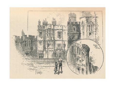 Giclee Print: 'Queen Elizabeth's Library. Sketch from the North Terrace', 1895: 12x9in