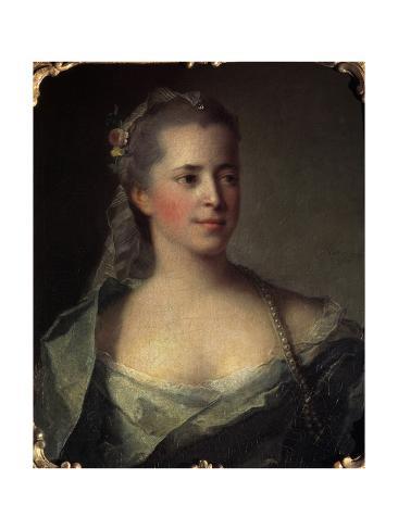 Giclee Print: 'Portrait of a Lady', 1757 by Jean-Marc Nattier: 12x9in