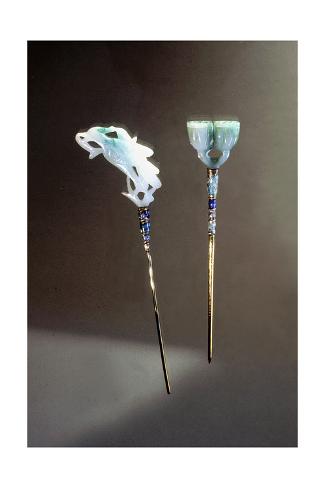 Giclee Print: Hairpins with jade ends by Werner Forman: 18x12in