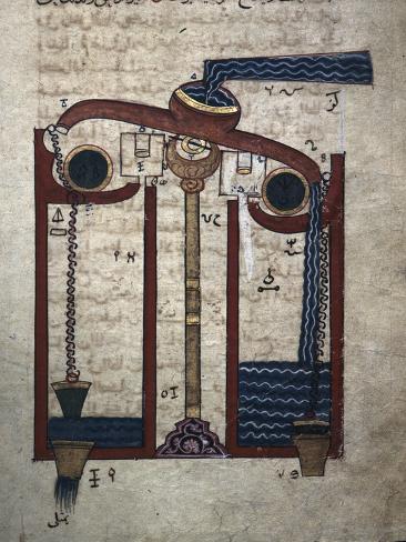 Photographic Print: Miniature of a mechanical device, Mamluk, Egypt by Werner Forman: 12x9in