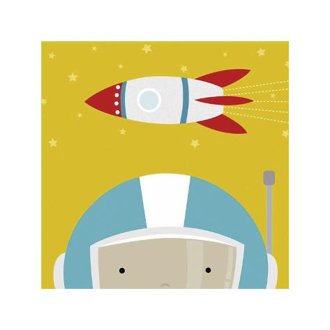 Art Print: Peek-a-Boo Astronaut by Yuko Lau: 16x16in