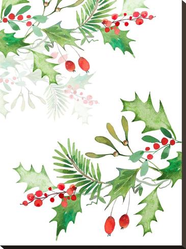 Stretched Canvas Print: Christmas Berries by Victoria Nelson: 32x24in