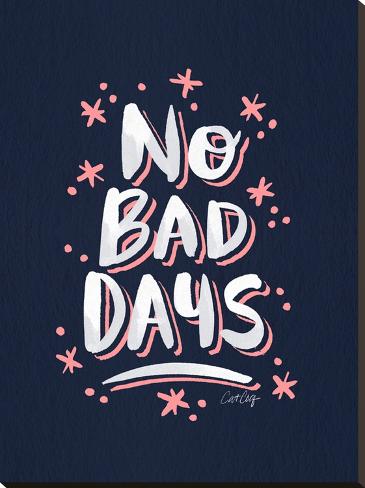 Stretched Canvas Print: No Bad Days Navy Blush by Cat Coquillette: 40x30in