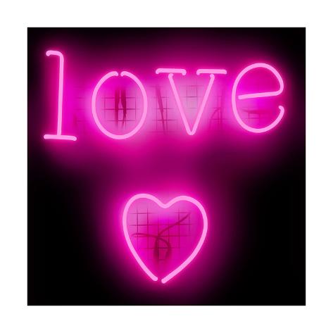 Giclee Print: Neon Love Heart PB by Hailey Carr: 42x42in