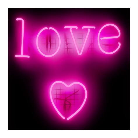 Giclee Print: Neon Love Heart PB by Hailey Carr: 24x24in